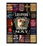 Legends Are Born In May Warrior Girl Birthday Gift Black Fleece Blanket A