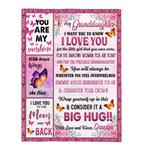 To My Granddaughter I Love You Wrap Yourself Up Consider It Big Hug Butterfly Roses Gift From Grandpa Fleece Sherpa Mink Blanket