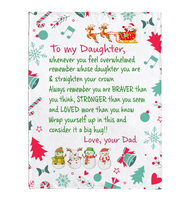 To My Daughter Straighten Crown Braver Stronger Wrap yourself Up Big Hug Christmas Xmas Gift From Dad Fleece Sherpa Mink Blanket