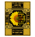 To My Niece I Love You Forever Always In World Full Roses Be Sunflower Gift From Aunt Fleece Sherpa Mink Blanket