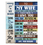 To My Wife I Love You More Than Bad Days Ahead Us Obstacle The Most My Life Gift From Husband Fleece Sherpa Mink Blanket