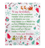 To My Grandson Straighten Crown Braver Stronger Wrap yourself Up Big Hug Christmas Xmas Gift From Grandma Fleece Sherpa Mink Blanket