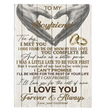 To My Boyfriend You Make Me Better Person I Love You Forever Always Hand Heart Gift From Girlfriend Fleece Sherpa Mink Blanket