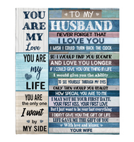 To My Husband Never Forget I Love You Want Be Your Last Everything Gift From Wife Fleece Sherpa Mink Blanket