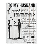 To My Husband Blankets Gift From Wife Love Valentines Day Black Fleece Blanket Design A