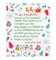 To My Daughter Straighten Crown Braver Stronger Wrap yourself Up Big Hug Christmas Xmas Gift From Dad Fleece Sherpa Mink Blanket