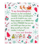 To My Granddaughter Straighten Crown Braver Stronger Wrap yourself Up Big Hug Christmas Xmas Gift From Grandpa Fleece Sherpa Mink Blanket