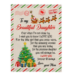 To My Beautiful Daughter Little Girl Amazing Woman Mom Love You Christmas Stamp Envelope Fleece Sherpa Mink Blanket