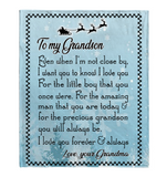 To My Grandson Grandma Love You Forever Always Christmas Gift Fleece Sherpa Mink Blanket