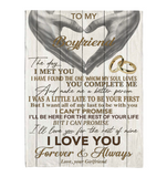 To My Boyfriend You Make Me Better Person I Love You Forever Always Hand Heart Gift From Girlfriend Fleece Sherpa Mink Blanket