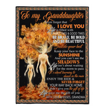 To My Granddaughter I Love You Brave Bold Beautiful Fairy Tales Tree Human Gift From Grandma Fleece Sherpa Mink Blanket