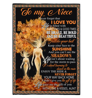 To My Niece I Love You Brave Bold Beautiful Fairy Tales Tree Human Gift From Aunt Fleece Sherpa Mink Blanket