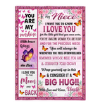 To My Niece I Love You Wrap Yourself Up Consider It Big Hug Butterfly Roses Gift From Uncle Fleece Sherpa Mink Blanket