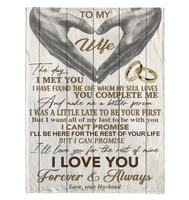 To My Wife You Make Me Better Person I Love You Forever Always Hand Heart Gift From Husband Fleece Sherpa Mink Blanket