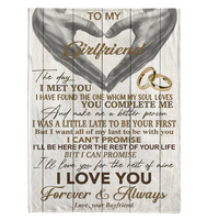 To My Girlfriend You Make Me Better Person I Love You Forever Always Hand Heart Gift From Boyfriend Fleece Sherpa Mink Blanket