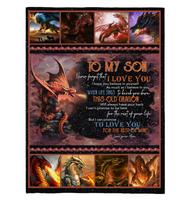 To My Son Never Forget I Love You Believe Yourself Old Dragon Mom Gift Fleece Sherpa Mink Blanket