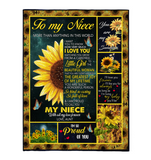 To My Niece I Love You So Kind Caring Proud Sunflower Gift From Aunt Fleece Sherpa Mink Blanket