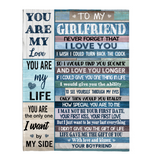 To My GirlFriend Never Forget I Love You Want Be Your Last Everything Gift From Boyfriend Fleece Sherpa Mink Blanket