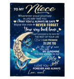 To My Niece I Pray You Safe I Love You Forever Butterfly Gift From Aunt Fleece Sherpa Mink Blanket