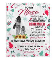 To My Niece Overwhelmed Straighten Crown Brave Courage Love Life Gift From Aunt Christmas Xmas Fleece Sherpa Mink Blanket