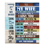 To My Wife I Love You More Than Bad Days Ahead Us Obstacle The Most My Life Gift From Husband Fleece Sherpa Mink Blanket