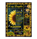 To My Daughter I Love You So Kind Caring Proud Sunflower Gift From Mom Fleece Sherpa Mink Blanket