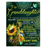 To My Granddaughter You Are Straighten Your Crown Brave Courage Love Life Sunflower Mandala Gift From Grandma Fleece Sherpa Mink Blanket