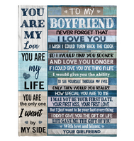 To My Boyfriend Never Forget I Love You Want Be Your Last Everything Gift From Girlfriend Fleece Sherpa Mink Blanket