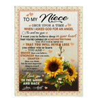 To My Niece Angel Braver Stronger Smarter I Love You Sunflower Gift From Aunt Fleece Sherpa Mink Blanket