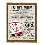 Nurse To My Mom I Know It’s Not Easy For A Woman To Raise A Child Daughter Gift For Mom Mothers Day Gifts White Plush Fleece Blanket A