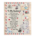 To My Husband I Married You Can't Live Without You Love Good Night Letter Envelope Gift From Wife Fleece Sherpa Mink Blanket