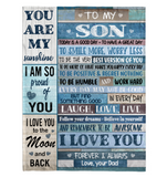 To My Son Smile More Worry Less Laugh Love Live Believe Yourself I Love You Dad Gift Fleece Sherpa Mink Blanket