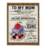 Teacher To My Mom I Know It’s Not Easy For A Woman To Raise A Child Daughter Gift For Mom Mothers Day Gifts White Plush Fleece Blanket A