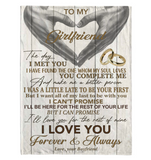 To My Girlfriend You Make Me Better Person I Love You Forever Always Hand Heart Gift From Boyfriend Fleece Sherpa Mink Blanket