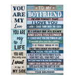 To My Boyfriend Never Forget I Love You Want Be Your Last Everything Gift From Girlfriend Fleece Sherpa Mink Blanket