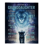 To My Granddaughter Never Forget Grandpa Love You Baby Girl Believe Yourself Lion Fleece Sherpa Mink Blanket