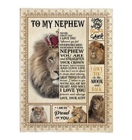 To My Nephew I Love You Straighten Your Crown Brave Courage Love Live Gift From Aunt Lion Fleece Sherpa Mink Blanket