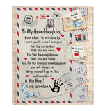 To My Granddaughter Grandma Love You Wrap Yourself Up A Big Hug Letter Envelope Fleece Sherpa Mink Blanket