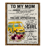 Bus Driver To My Mom I Know It’s Not Easy For A Woman To Raise A Child Daughter Gift For Mom Mothers Day Gifts White Plush Fleece Blanket A