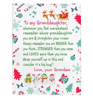 To My Granddaughter Straighten Crown Braver Stronger Wrap yourself Up Big Hug Christmas Xmas Gift From Grandma Fleece Sherpa Mink Blanket