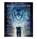 To My Granddaughter Never Forget Grandpa Love You Baby Girl Believe Yourself Lion Fleece Sherpa Mink Blanket