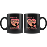 It takes a special mom to hear what a child cannot say, mother's day gift black gift mug