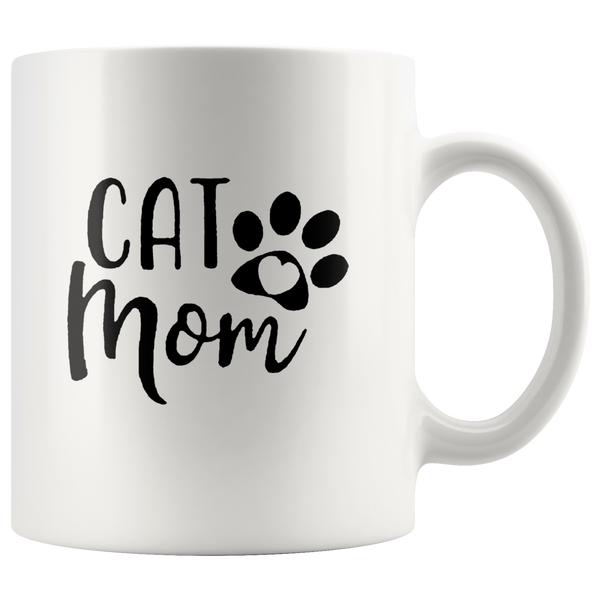 Cat mom paw cat mother's day gift white coffee mug