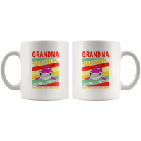 Vintage grandma shark doo doo doo white gift coffee mug