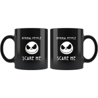 Normal People Scare Me Halloween Gift Black Coffee Mug