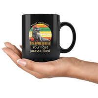 Don't mess with Grandmasaurus you'll get jurasskicked black gift coffee mugs