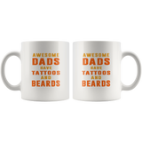 Awesome dads have tattoos and beards father's day gift black coffee mug