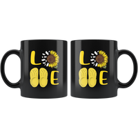 Sunflower Crocs Love Lover Yellow Black Coffee Mug