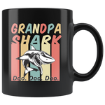 Retro Vintage grandpa shark doo doo doo black gift coffee mug
