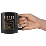 Pisces Fact Servings Per Container Awesome Zodiac Sign Daily Value Birthday Gift Black Coffee Mug